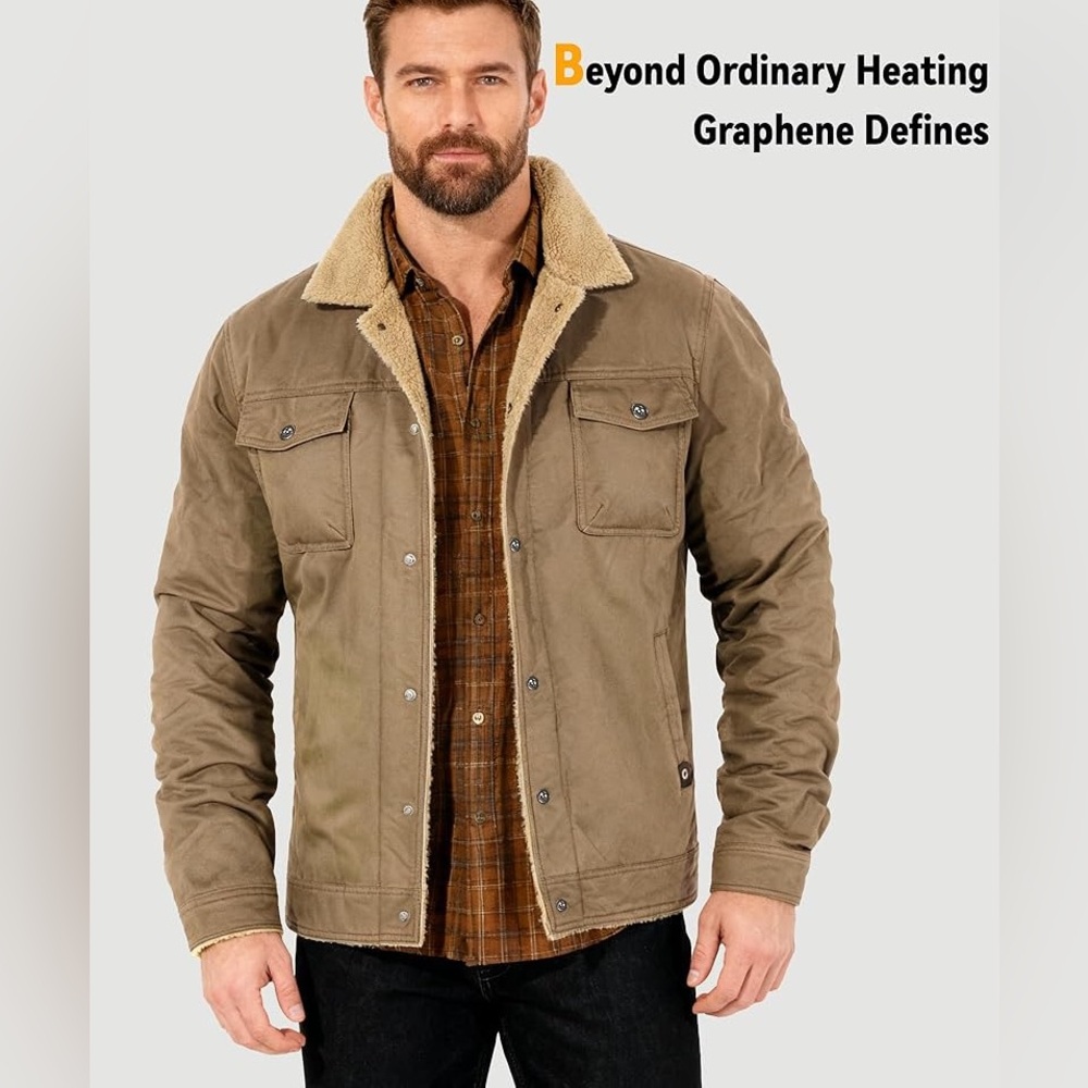 $160 Wulcea Graphene Heated Jacket for Men 
Size L